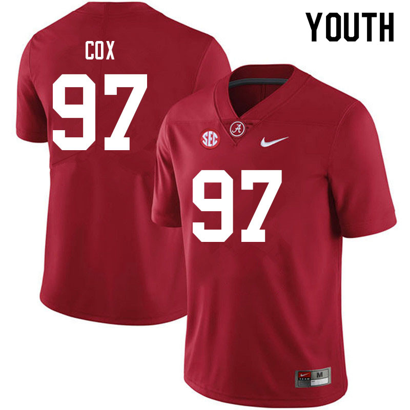 Alabama Crimson Tide Youth Keelan Cox #97 Crimson NCAA Nike Authentic Stitched 2021 College Football Jersey IH16Y35KJ